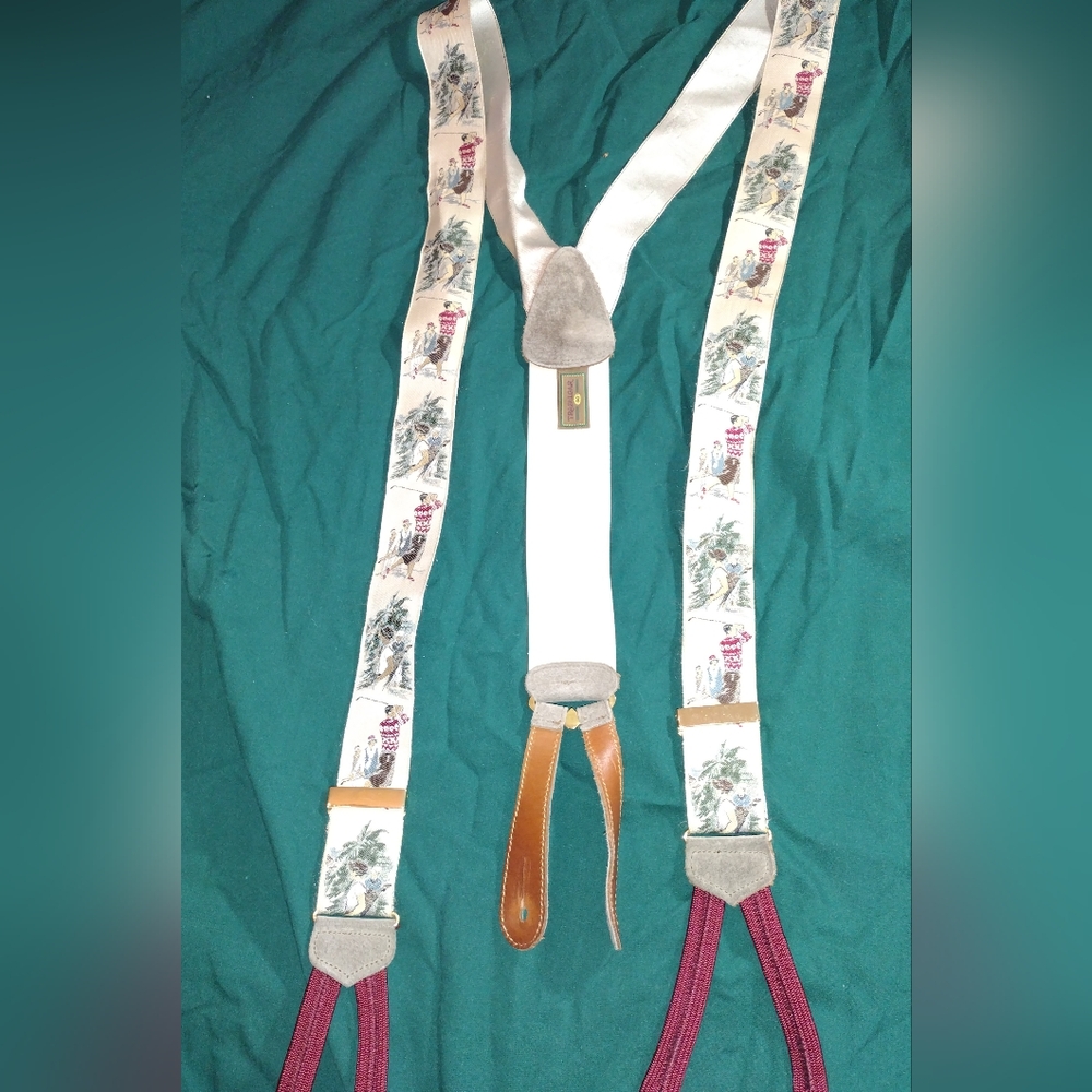Trafalgar Cream and Multicolor Suspenders - Picture 2 of 9